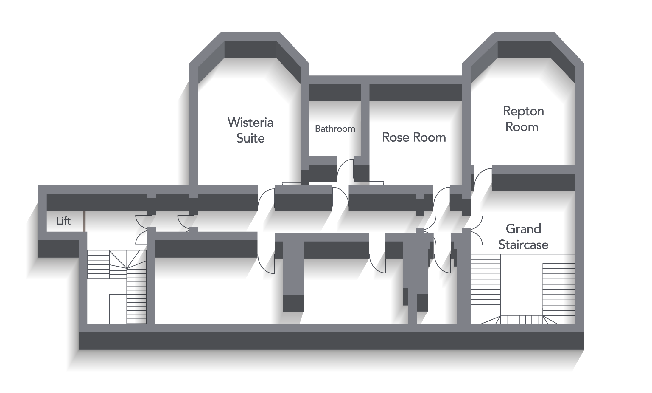 First floor ground plan of Hylands House