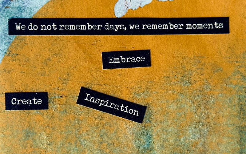 A page of a scrapbook.