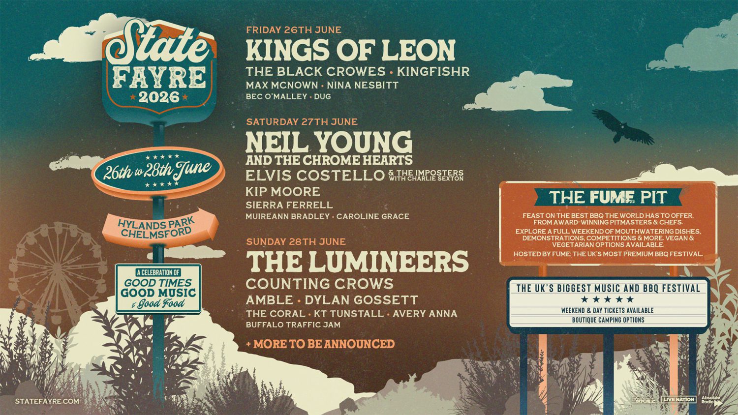 State Fayre 2026 poster with line-up